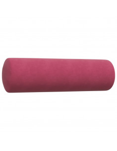 Set di Divani 2 pz con Cuscini e Rinforzi Rosso Vino in Velluto