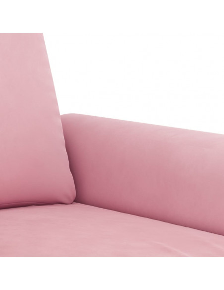 Set di Divani 2 pz con Cuscini Rosa in Velluto
