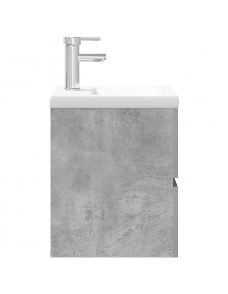 Set Mobili da Bagno 2 pz Grigio Cemento in Legno Multistrato