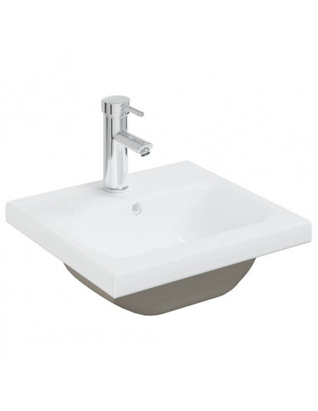 Set Mobili da Bagno 5 pz Grigio Cemento in Legno Multistrato
