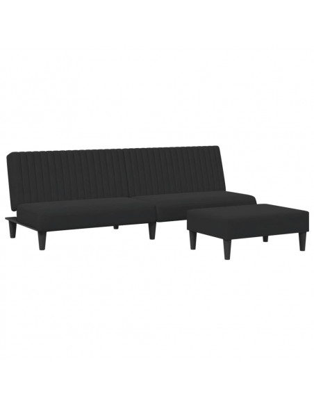 Set di Divani 2 pz Nero in Velluto