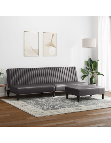 Set di Divani 2 pz Grigio in Similpelle