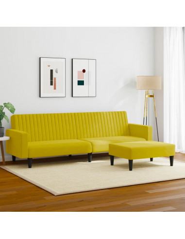 Set di Divani 2 pz Giallo in Velluto