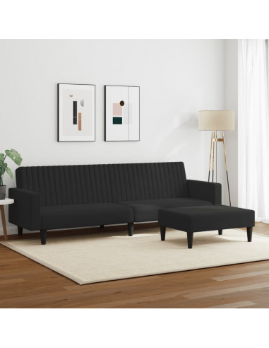 Set di Divani 2 pz Nero in Velluto