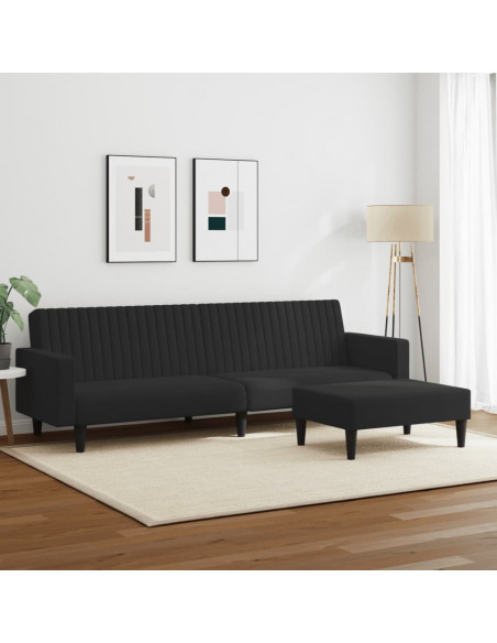 Set di Divani 2 pz Nero in Velluto