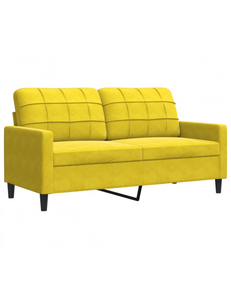 Set di Divani 2 pz con Cuscini giallo in Velluto