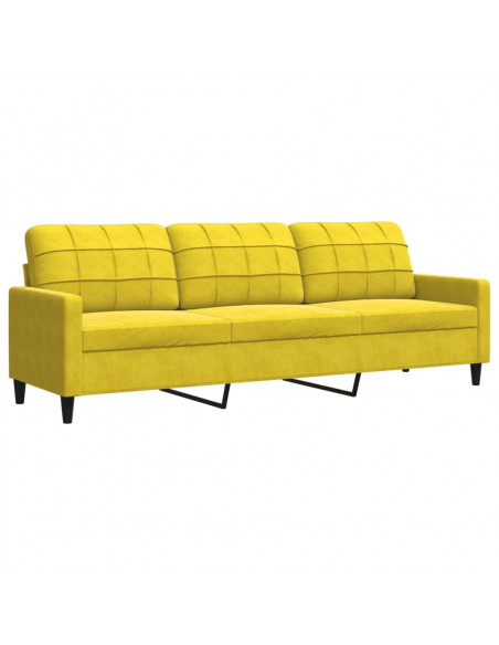 Set di Divani 2 pz con Cuscini giallo in Velluto