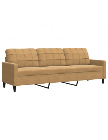 Set di Divani 2 pz con Cuscini e Rinforzi Marrone in Velluto