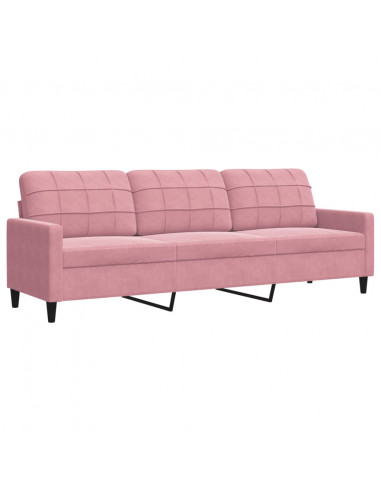 Set di Divani 2 pz con Cuscini e Rinforzi rosa in Velluto