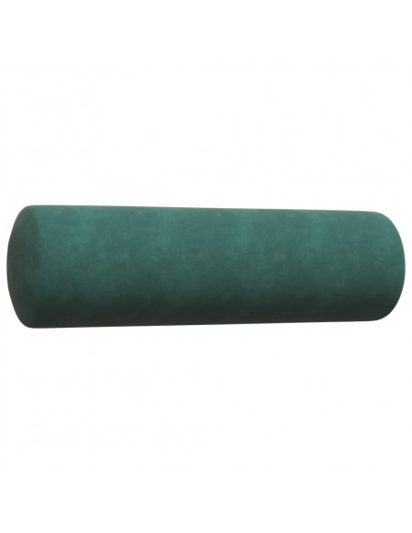 Set di Divani 3 pz con Cuscini e Rinforzi Verde scuro Velluto