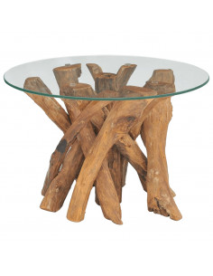 Tavolino da Salotto in Legname Massello di Teak 60 cm 2