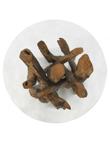 Tavolino da Salotto in Legname Massello di Teak 60 cm