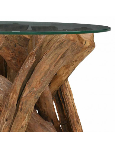 Tavolino da Salotto in Legname Massello di Teak 60 cm