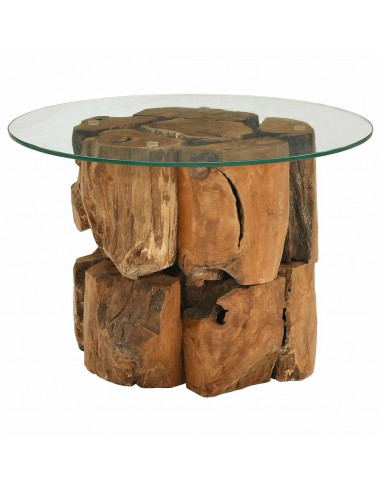 Tavolino da Salotto in Legname Massello di Teak 60 cm