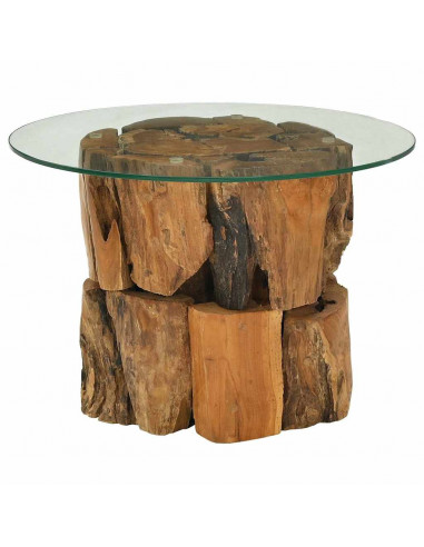 Tavolino da Salotto in Legname Massello di Teak 60 cm