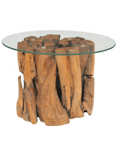 Tavolino da Salotto in Legname Massello di Teak 60 cm