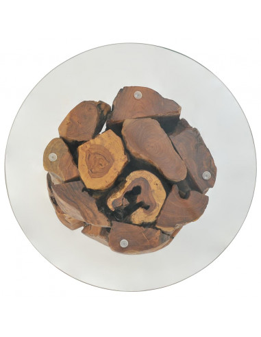 Tavolino da Salotto in Legname Massello di Teak 60 cm