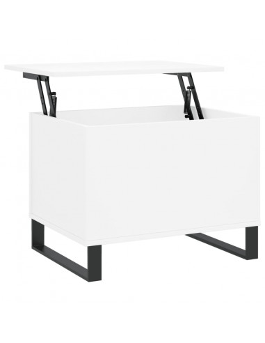 Tavolino da Salotto Bianco 60x44,5x45 cm in Legno Multistrato