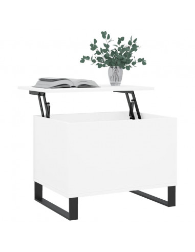Tavolino da Salotto Bianco 60x44,5x45 cm in Legno Multistrato
