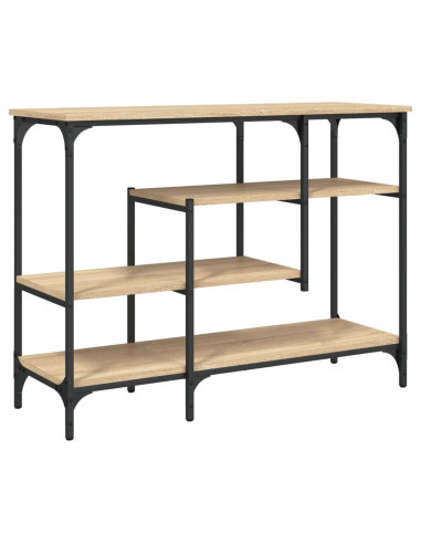 Tavolino Consolle con Ripiani Rovere Sonoma 100x35x75 cm