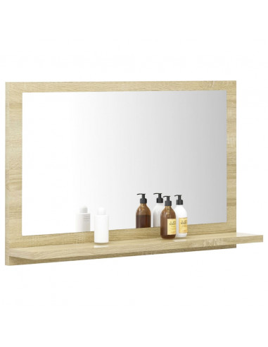 Specchio da Bagno Rovere Sonoma 60x10,5x37 cm Legno Multistrato