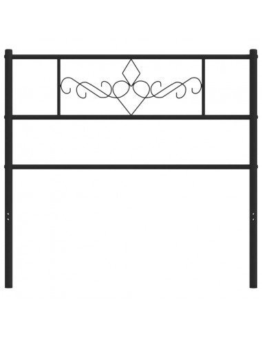 Testiera in Metallo Nero 90 cm