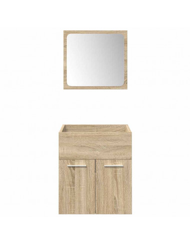 Set Mobili da Bagno 5 pz Rovere Sonoma in Legno Multistrato