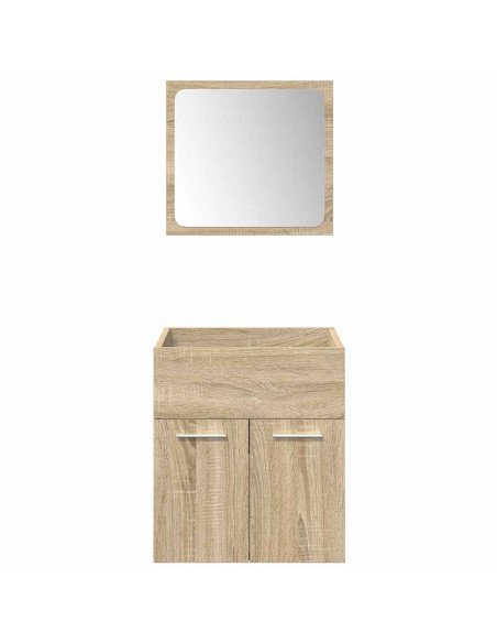 Set Mobili da Bagno 4 pz Rovere Sonoma in Legno Multistrato
