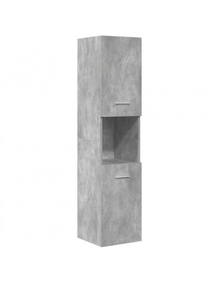 Set Mobili da Bagno 4 pz Grigio Cemento in Legno Multistrato