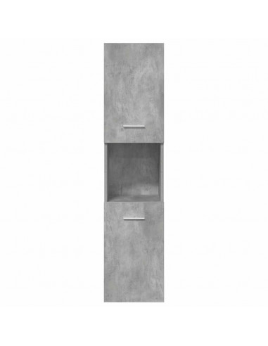 Set Mobili da Bagno 4 pz Grigio Cemento in Legno Multistrato