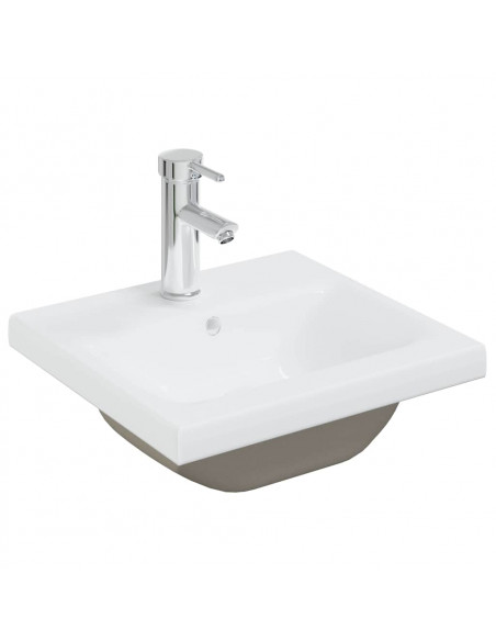 Set Mobili da Bagno 5 pz Grigio Cemento in Legno Multistrato
