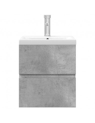 Set Mobili da Bagno 2 pz Grigio Cemento in Legno Multistrato