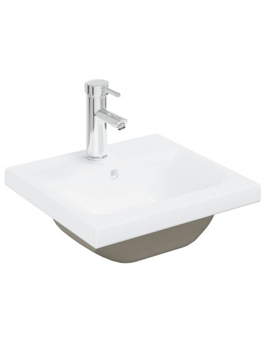 Set Mobili da Bagno 2 pz Grigio Cemento in Legno Multistrato