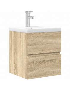 Set Mobili da Bagno 2 pz Rovere Sonoma in Legno Multistrato 2
