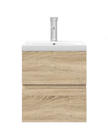 Set Mobili da Bagno 2 pz Rovere Sonoma in Legno Multistrato