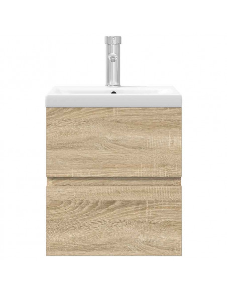 Set Mobili da Bagno 2 pz Rovere Sonoma in Legno Multistrato