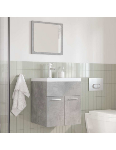 Set Mobili da Bagno 3 pz Grigio Cemento in Legno Multistrato