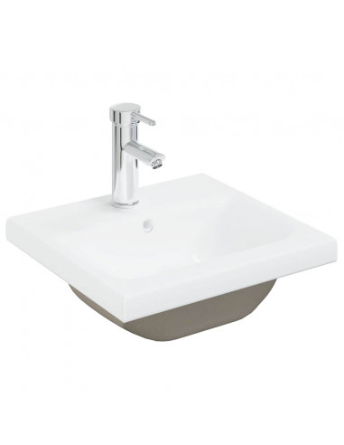 Set Mobili da Bagno 3 pz Grigio Cemento in Legno Multistrato