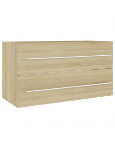 Set Mobili da Bagno 2 pz Rovere Sonoma in Legno Multistrato 2