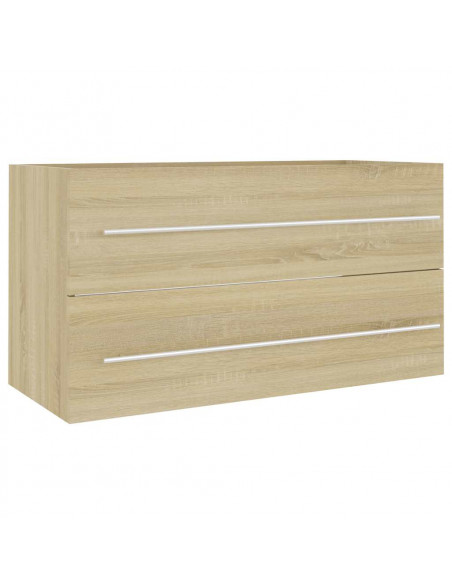 Set Mobili da Bagno 2 pz Rovere Sonoma in Legno Multistrato
