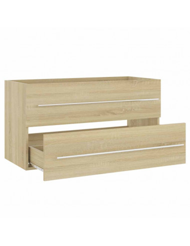 Set Mobili da Bagno 2 pz Rovere Sonoma in Legno Multistrato