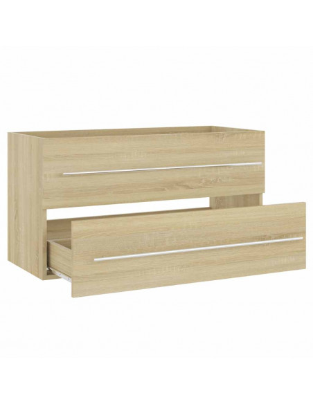 Set Mobili da Bagno 2 pz Rovere Sonoma in Legno Multistrato