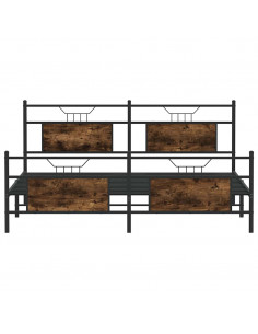 Giroletto senza Materaso in Metallo Rovere Fumo 160x200 cm