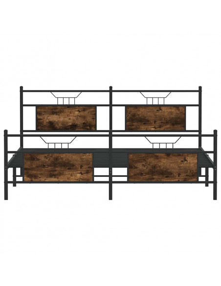 Giroletto senza Materaso in Metallo Rovere Fumo 160x200 cm