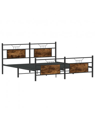 Giroletto senza Materaso in Metallo Rovere Fumo 160x200 cm