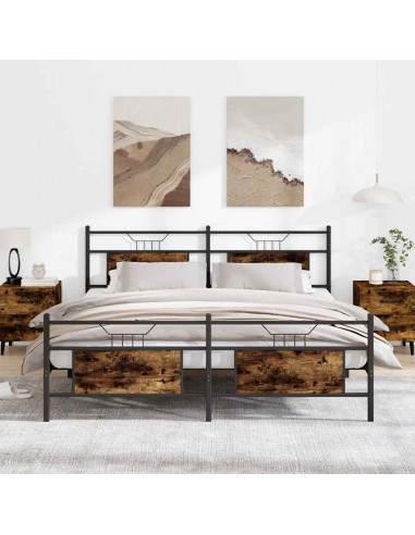 Giroletto senza Materaso in Metallo Rovere Fumo 160x200 cm