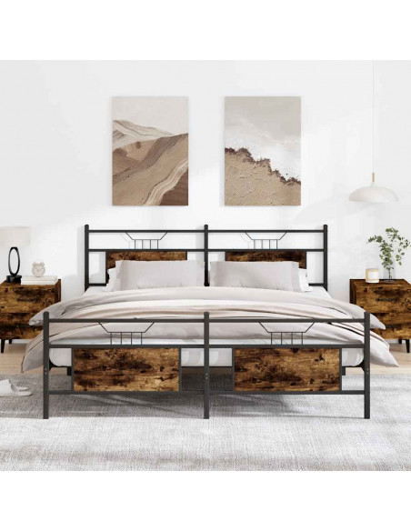 Giroletto senza Materaso in Metallo Rovere Fumo 160x200 cm