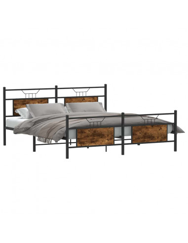 Giroletto senza Materaso in Metallo Rovere Fumo 183x213 cm