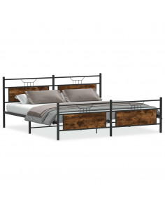Giroletto senza Materaso in Metallo Rovere Fumo 193x203 cm 2
