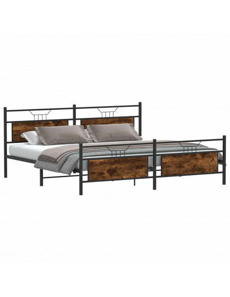 Giroletto senza Materaso in Metallo Rovere Fumo 193x203 cm